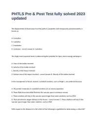 PHTLS Pre & Post Test fully solved 2023 updated
