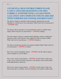 Mental Health Nursing: Key Concepts and Exam Questions