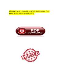 ALL PEDS HESI EXAM/ QUESTIONS & ANSWERS  TEST BANK/A+ GUIDE /Latest 2024/2025.