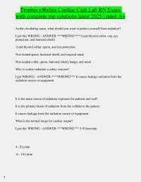 Prophecy/Relias Cardiac Cath Lab RN Exam   with complete top solutions latest 2025 | rated