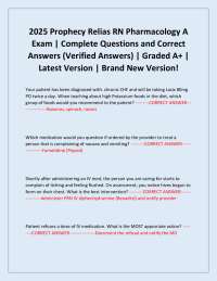 2025 Prophecy Relias RN Pharmacology A Exam | Complete Questions and Correct Answers