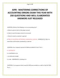 AIPB - MASTERING CORRECTIONS OF ACCOUNTING ERRORS EXAM THIS YEAR WITH 250 QUESTIONS AND WE