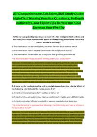 A.T.I Comprehensive Exit Exam 2025 Study Guide:  High-Yield Nursing Practice Questions