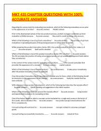 MKT 435: New Product Evaluation - Chapter Questions and Answers