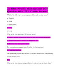 ACTION Personal Training Exam 2025 Questions With 100% Correct Answers