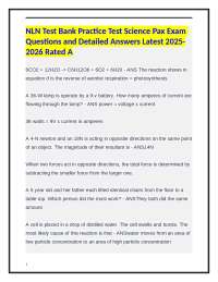 NLN Test Bank Practice Test Science Pax Exam Questions & Detailed Answers Latest 2025-2026