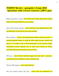 PMHNP Review - georgette's Exam 2025  Questions with Correct Answers | 100% pass