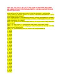 TNCC TEST 2025 ACTUAL FINAL EXAM TEST BANK 450 QUESTIONS AND CORRET DETAILED ANSWERS WITH