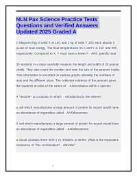 NLN Pax Science Practice Tests Questions and Verified Answers Updated 2025 Graded A