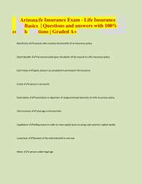 Arizona life insurance exams with 100% correct solutions 2025\2026