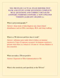 NSG 500 EXAM 2 ACTUAL EXAM 2025/2026 TEST BANK AND STUDY GUIDE QUESTIONS COMPLETE REAL QUE