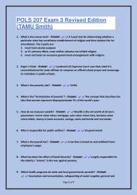 POLS 207 Exam 3 Revised Edition (TAMU