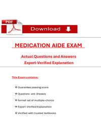 Medication Aide Exam (2025-2026) : Practice Questions and Answers