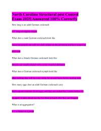 North Carolina Structural pest Control Exam 2025| Answered 100% Correctly How long is an a