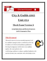 City & Guilds 2365 Unit 614 - Mock Exam A (2025) - With detailed marking schemes