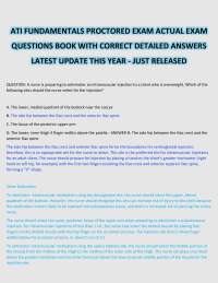 ATI FUNDAMENTALS PROCTORED EXAM ACTUAL EXAM QUESTIONS BOOK WITH CORRECT DETAILED ANSWERS L
