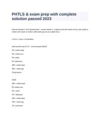 PHTLS & exam prep with complete solution passed 2023.docx