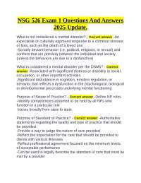 NSG 526 Exam 1 Questions And Answers 2025 Update.