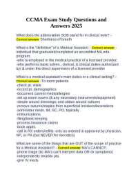 CCMA Exam Study Questions and Answers 2025