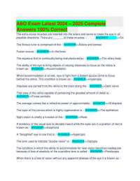 ABO Exam Latest 2024 – 2025 Complete   Answers 100% Correct