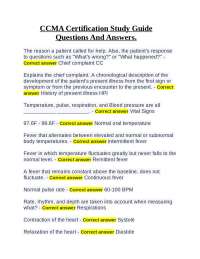 CCMA Certification Study Guide Questions And Answers.
