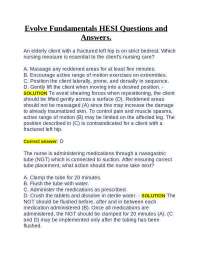Evolve Fundamentals HESI Questions and Answers.