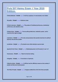 Pols 207 Haney Exam 1 Year 2025 Edition.