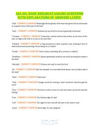 ASA 101, BASIC KEELBOAT SAILING QUESTIONS