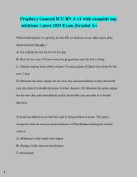 Prophecy General ICU RN A v1 with complete top  solutions Latest 2025 Exam |Graded A+