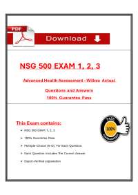 NSG 500 Exam 1, 2, 3: Advanced Health Assessment - Wilkes