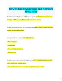 OPOTA Exam Questions and Answers  100% Pass  Explain the relationship between a SPO and a