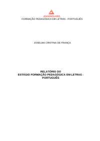 RELATÓRIO DO ESTÁGIO CURRICULAR OBRIGATÓRIO Iii: ENSINO MEDIO E/OU EDUCAÇÃO PROFISSIONAL