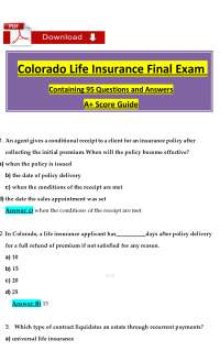 Colorado Life Insurance Final Exam – 95 Official-Style Questions with Answers