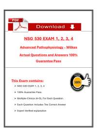 NSG 530 Advanced Pathophysiology Exam (1, 2, 3 & 4) Qs & Ans (2025 / 2026) - Wilkes