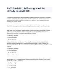 PHTLS 9th Ed. Self-test graded A+ already passed 2023.docx