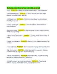 Advanced Trauma Life Support 2025 EXAM REVISION