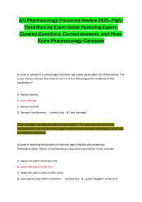 A.T.I Pharmacology Proctored Review 2025– High Yield Nursing Exam Guide Featuring Expert
