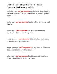 Critical Care Flight Paramedic Exam Question And Answers 2025