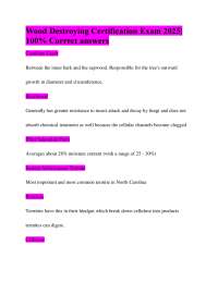 Wood Destroying Certification Exam 2025| 100% Correct answers