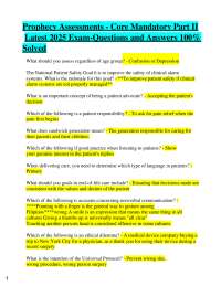 Prophecy Assessments - Core Mandatory Part II  Latest 2025 Exam-Questions and Answers 100%