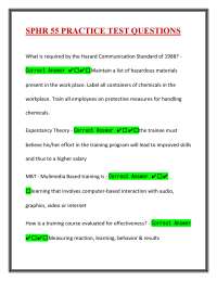 SPHR 55 PRACTICE TEST QUESTIONS WITH COMPLETE EXPERT ANSWERS