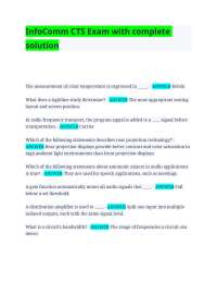 InfoComm CTS Exam with complete solution