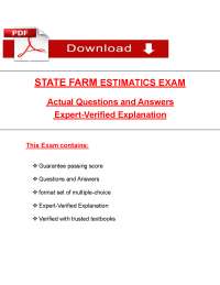 State Farm Estimatics Exam – Latest Questions and Answers (2025–2026) – Verified