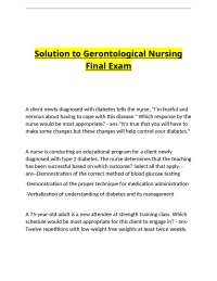 Solution to Gerontological Nursing Final Exam.docx