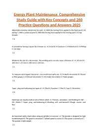 Energy Plant Maintenance  Comprehensive Study Guide with Key Concepts and 260 Practice Que