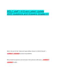 MSLC staff 1-9 Exam Latest Update  2025 Questions and Answers Graded A+