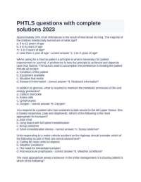 PHTLS questions with complete solutions 2023.