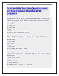 Science NLN Practice Questions and Verified Answers Updated 2025 Graded A