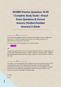 NCSBN Practice Questions 76-90 / Complete Study Guide / Actual Exam Questions & Correct An