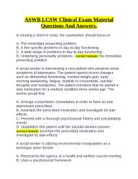 ASWB LCSW Clinical Exam Material Questions And Answers.
